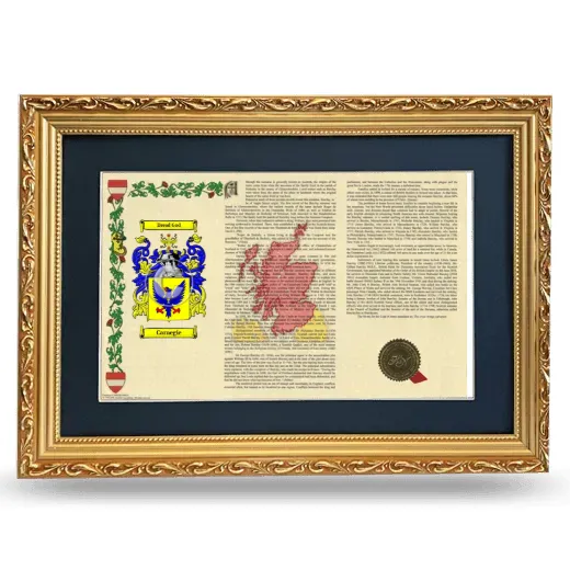 Carnegie Deluxe Armorial Landscape Framed - Gold