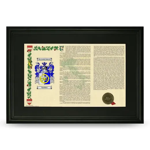 Carriero Deluxe Armorial Landscape Framed- Black