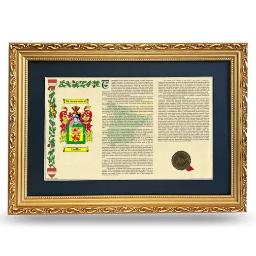 Casillac Deluxe Armorial Landscape Framed - Gold