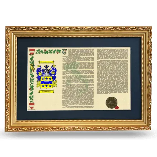 Cassandra Deluxe Armorial Landscape Framed - Gold