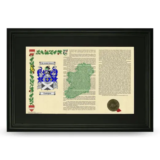 Castagan Deluxe Armorial Landscape Framed- Black