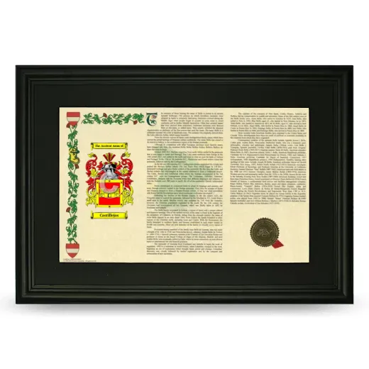 Castillejos Deluxe Armorial Landscape Framed- Black