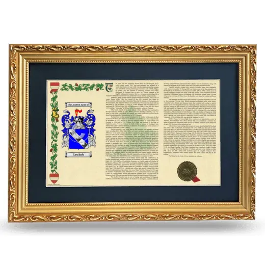 Castlock Deluxe Armorial Landscape Framed - Gold