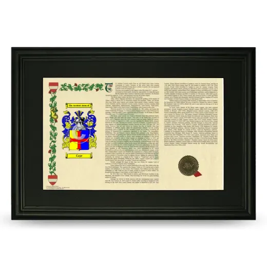 Caye Deluxe Armorial Landscape Framed- Black