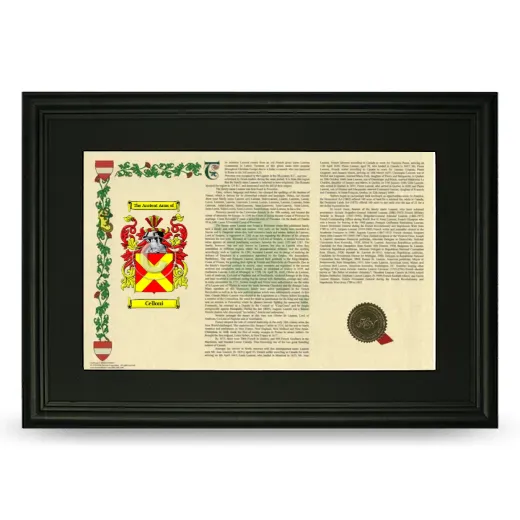 Celloni Deluxe Armorial Landscape Framed- Black