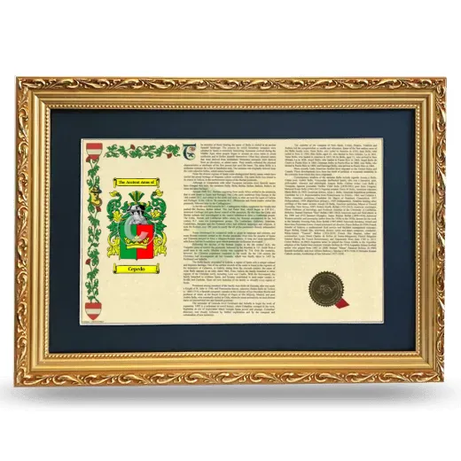 Cepedo Deluxe Armorial Landscape Framed - Gold