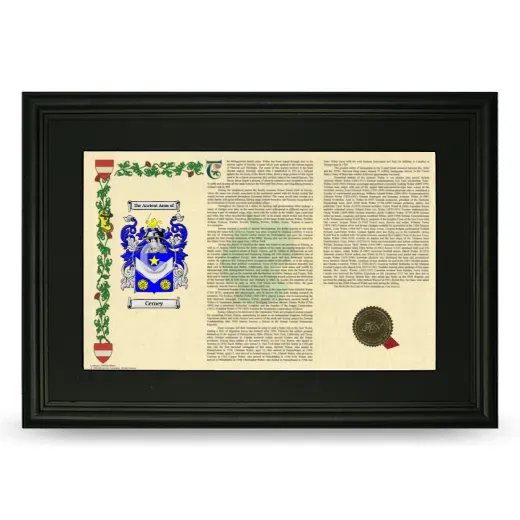 Cerney Deluxe Armorial Landscape Framed- Black