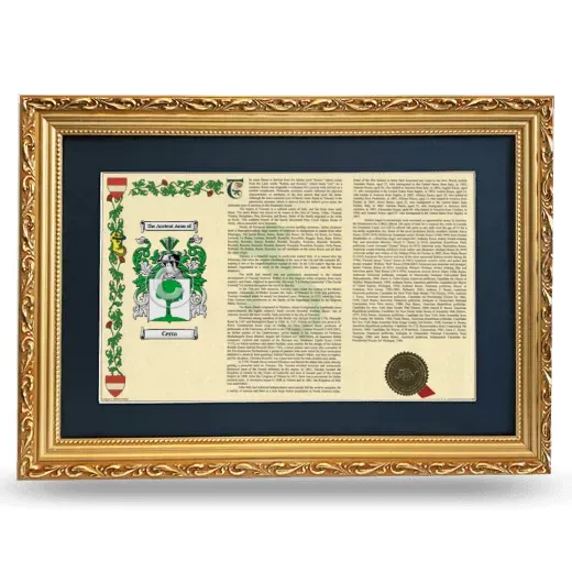 Cerra Deluxe Armorial Landscape Framed - Gold