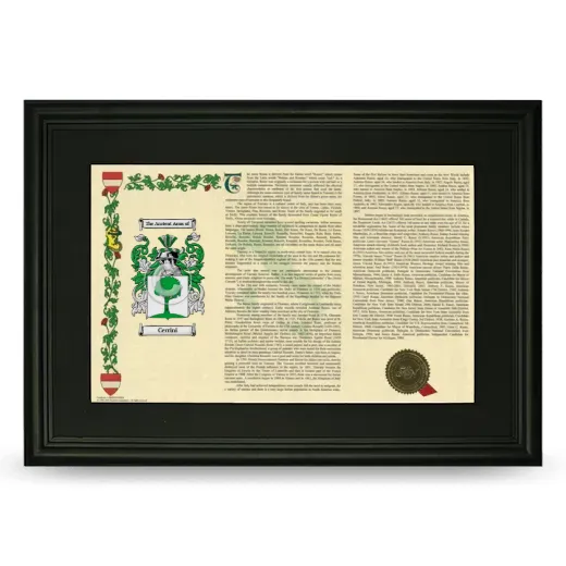 Cerrini Deluxe Armorial Landscape Framed- Black