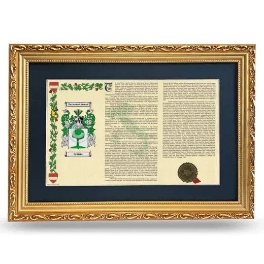 Cerron Deluxe Armorial Landscape Framed - Gold