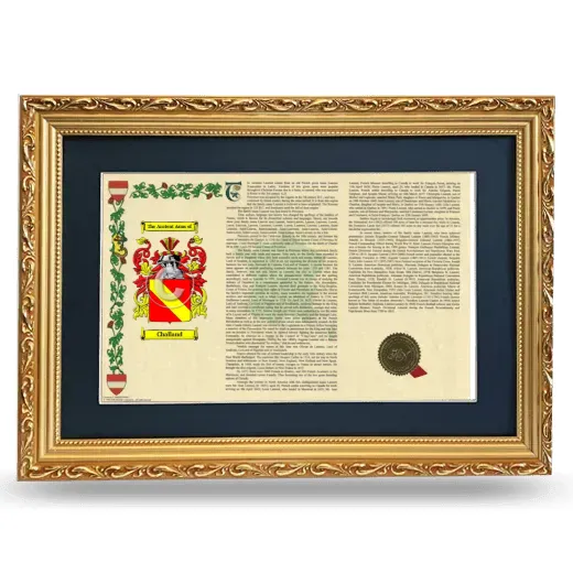 Challand Deluxe Armorial Landscape Framed - Gold
