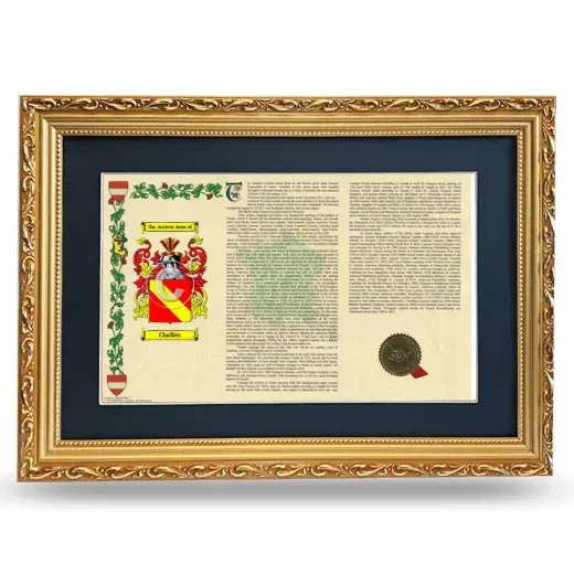 Challen Deluxe Armorial Landscape Framed - Gold