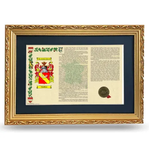 Challens Deluxe Armorial Landscape Framed - Gold