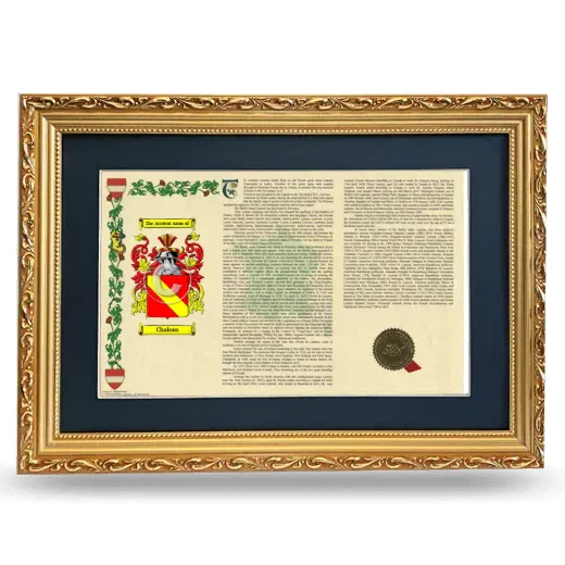 Chalons Deluxe Armorial Landscape Framed - Gold