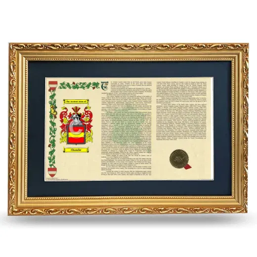 Chambe Deluxe Armorial Landscape Framed - Gold