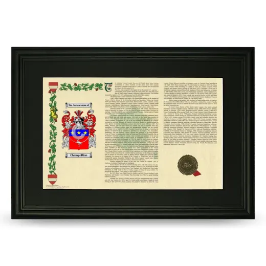 Champollion Deluxe Armorial Landscape Framed- Black