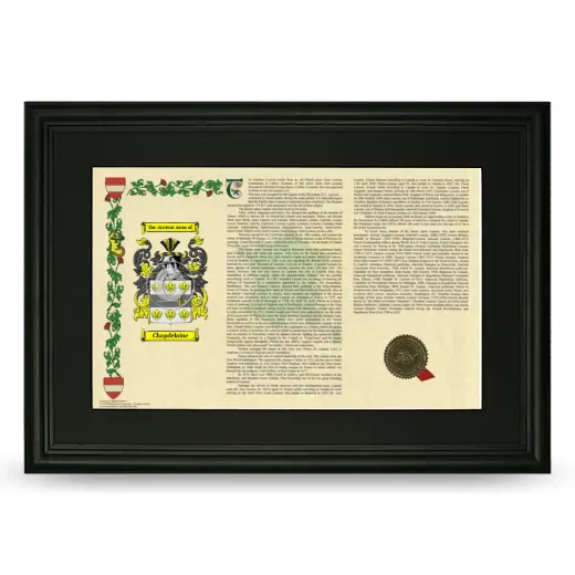 Chapdelaine Deluxe Armorial Landscape Framed- Black