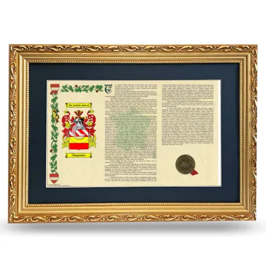 Chaponais Deluxe Armorial Landscape Framed - Gold