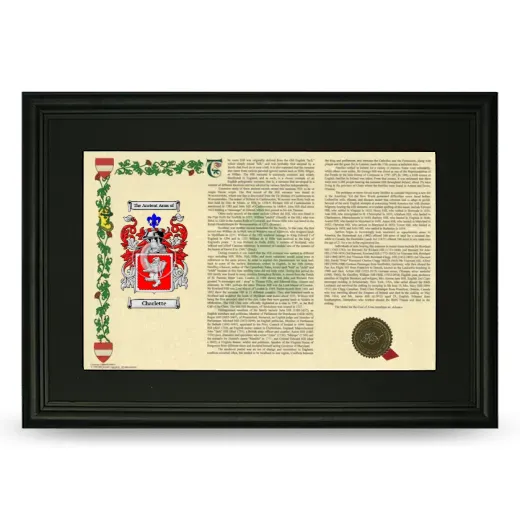 Charlette Deluxe Armorial Landscape Framed- Black