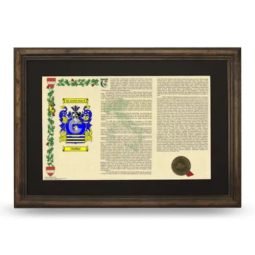Chellini Deluxe Armorial Landscape Framed - Brown