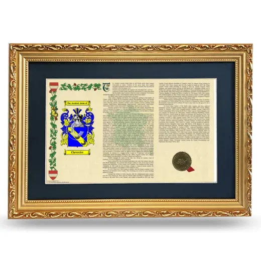 Cheverier Deluxe Armorial Landscape Framed - Gold