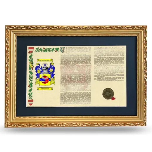 Christiana Deluxe Armorial Landscape Framed - Gold