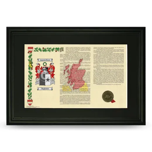 Claghorne Deluxe Armorial Landscape Framed- Black