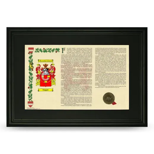 Clapper Deluxe Armorial Landscape Framed- Black