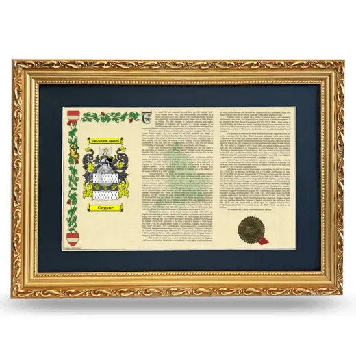 Claygate Deluxe Armorial Landscape Framed - Gold