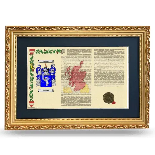 Clelend Deluxe Armorial Landscape Framed - Gold