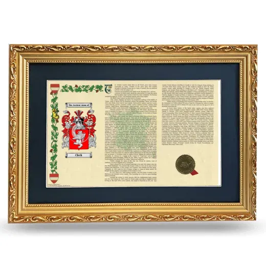 Clerk Deluxe Armorial Landscape Framed - Gold