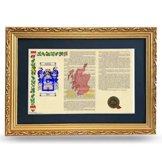 Clert Deluxe Armorial Landscape Framed - Gold