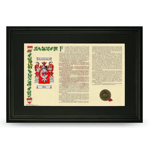 Cleve Deluxe Armorial Landscape Framed- Black