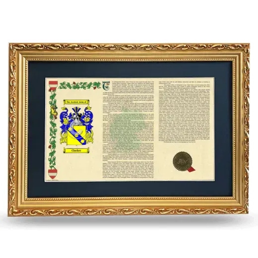 Clocker Deluxe Armorial Landscape Framed - Gold