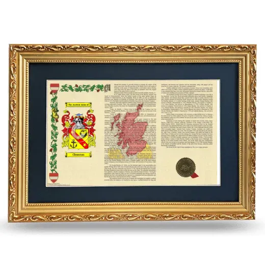 Clouston Deluxe Armorial Landscape Framed - Gold