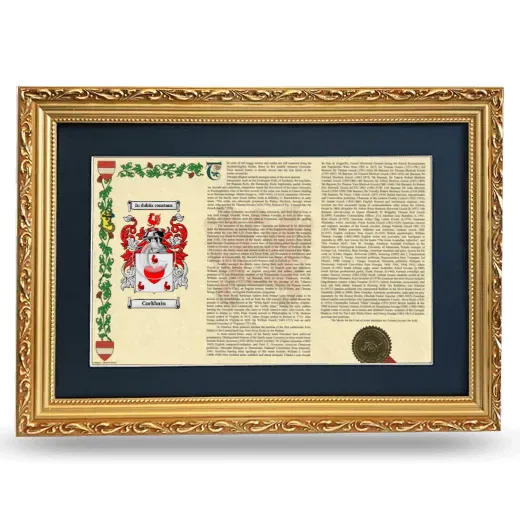 Cockbain Deluxe Armorial Landscape Framed - Gold