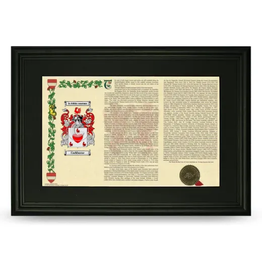 Cockborne Deluxe Armorial Landscape Framed- Black