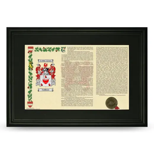 Cockburn Deluxe Armorial Landscape Framed- Black
