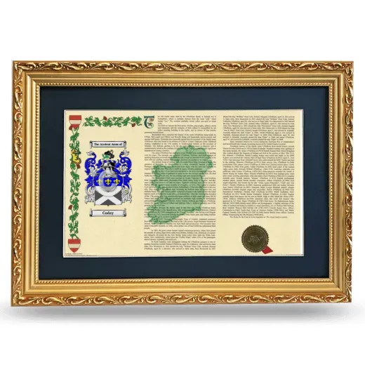 Coday Deluxe Armorial Landscape Framed - Gold