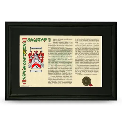 Code Deluxe Armorial Landscape Framed- Black
