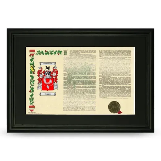 Coggon Deluxe Armorial Landscape Framed- Black