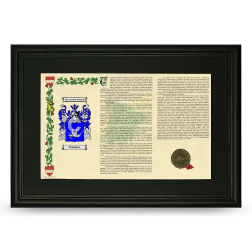 Colomas Deluxe Armorial Landscape Framed- Black