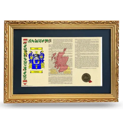 Comings Deluxe Armorial Landscape Framed - Gold