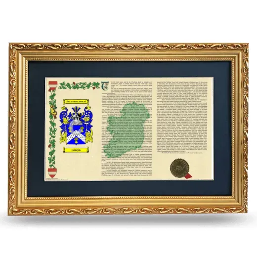 Comyn Deluxe Armorial Landscape Framed - Gold