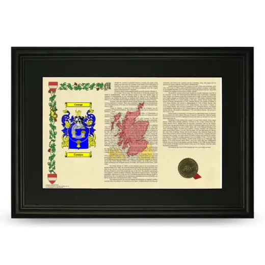 Comyn Deluxe Armorial Landscape Framed- Black