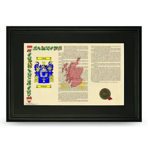 Coomyn Deluxe Armorial Landscape Framed- Black