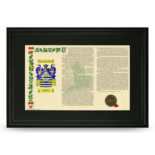 Copecote Deluxe Armorial Landscape Framed- Black