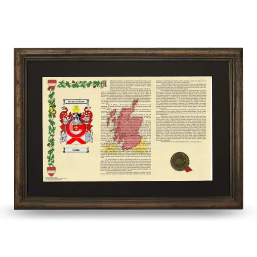 Corin Deluxe Armorial Landscape Framed - Brown