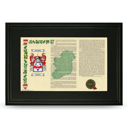 Corman Deluxe Armorial Landscape Framed- Black