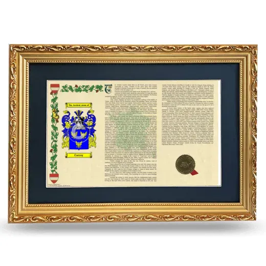 Corroy Deluxe Armorial Landscape Framed - Gold